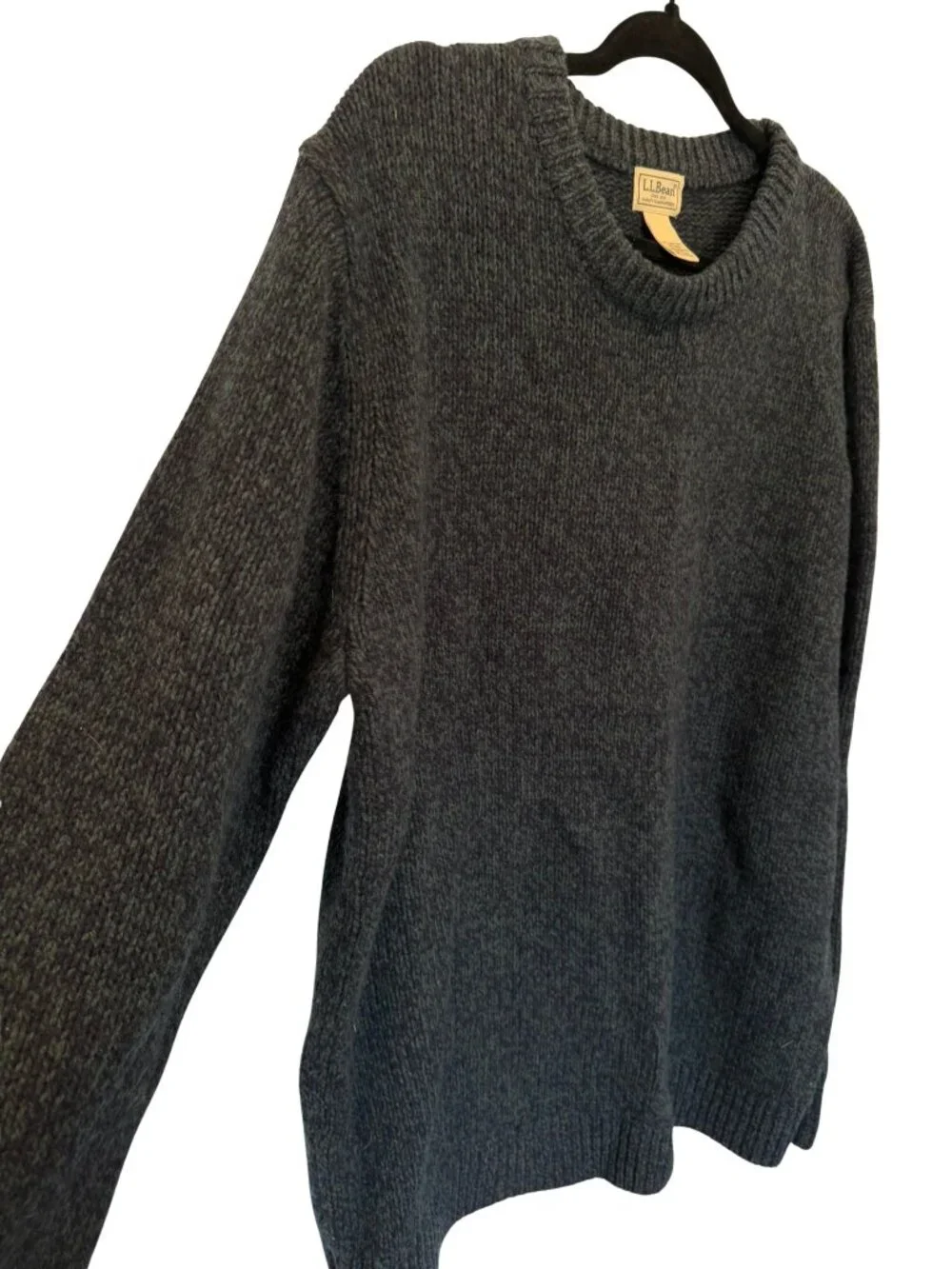 L.L.Bean Men’s XXL Charcoal Classic Ragg Wool Lambswool Crewneck Sweater